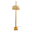 BRIGHTSTAR WOOD & METAL FLOOR LAMP WITH BAMBOO SHADE