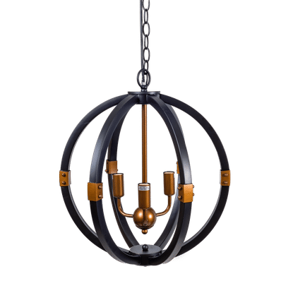 BRIGHT STAR CH081/3 SES BLACK/GOLD METAL 3x60w CHANDELIER