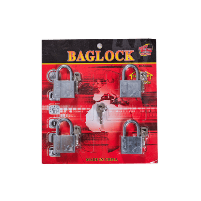 BAGLOCK MASTER KEY  50mm  4 PIECE PADLOCK 