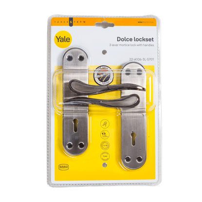 YALE DOLCE SATIN SILVER 3 LEVER LOCKSET