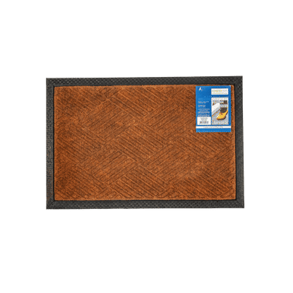 HOMETEX RIBBED BROWN 40x60cm POLYPROPYLENE RUBBER MAT