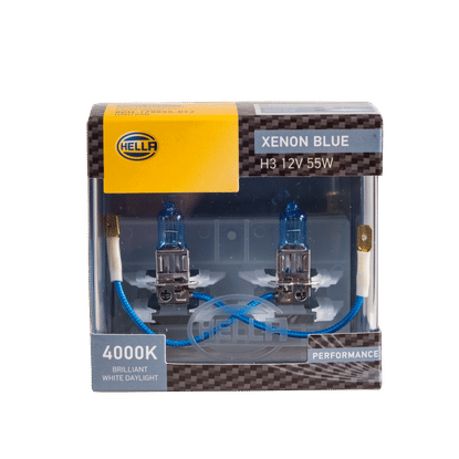 HELLA PK22S XENON BLUE H3 12v 55w BULB SET
