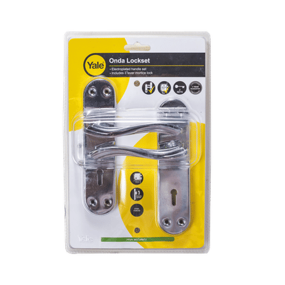 YALE ONDA SATIN FINISH 3 LEVER LOCKSET