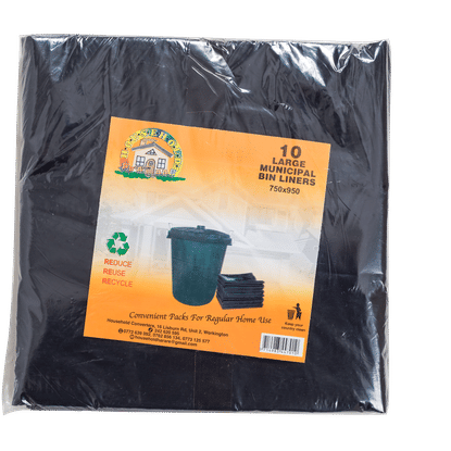 MUNICIPAL HOUSEHOLD 750x950mm 10 PACK BIN LINER