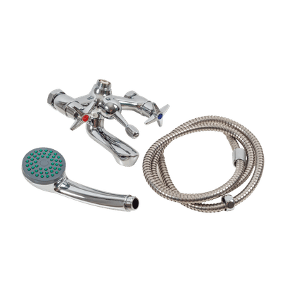 TIEMA ZS2703 STAR HANDLE WALL MOUNT 15mm BATH MIXER WITH SHOWER ATTACHMENTS 