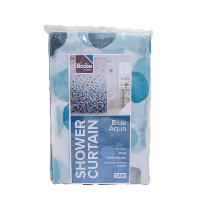 BLUE AQUA SHOWER CURTAIN