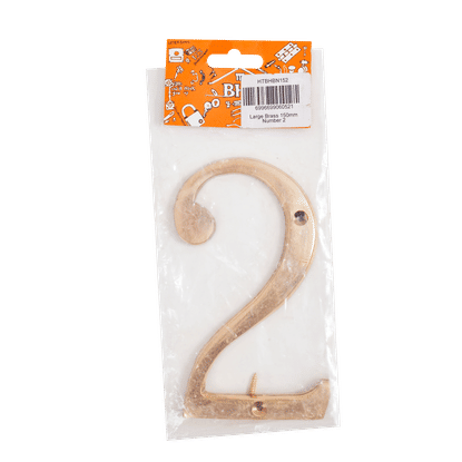 BHC LARGE 150mm No.2 BRASS NUMBER