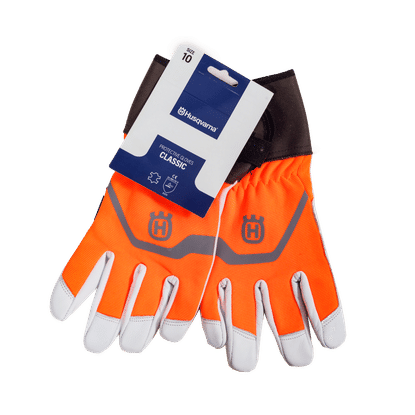 HUSQVARNA CHAINSAW LEATHER VELCRO FASTEN GLOVES