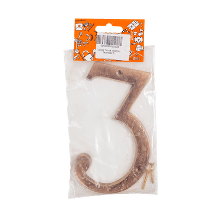 BHC LARGE 150mm No.3 BRASS NUMBER