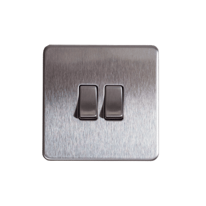 KENGO 2 GANG 2 WAY STAINLESS STEEL SWITCH