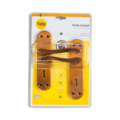 YALE ONDA MATTE COFFEE FINISH 3 LEVER LOCKSET