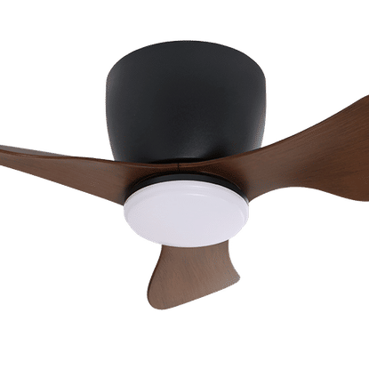 SYNERJI 22" 3 BLADE BLACK-DARK WOOD CEILING FAN