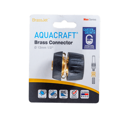 AQUACRAFT BRASS 13mm HOSE CONNECTOR 