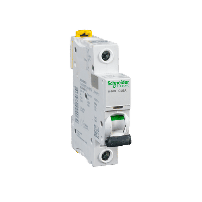 SCHNEIDER ACTI9 1 POLE CURVE C 6ka 25a MCB