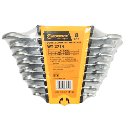 WORKSITE DOUBLE OPEN END 8pc 8-24mm SPANNER SET 