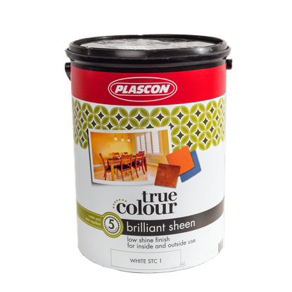 PLASCON TRUE COLOUR SHEEN BRILLIANT WHITE 5Lt PAINT