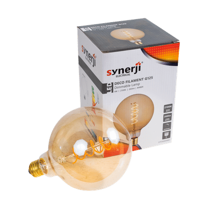SYNERJI DIMMABLE 2100K DECO FILAMENT ES 4w LED LAMP