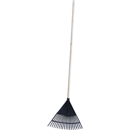 FORGE PLASTIC LEAF RAKE WITH WOODEN HANDLE