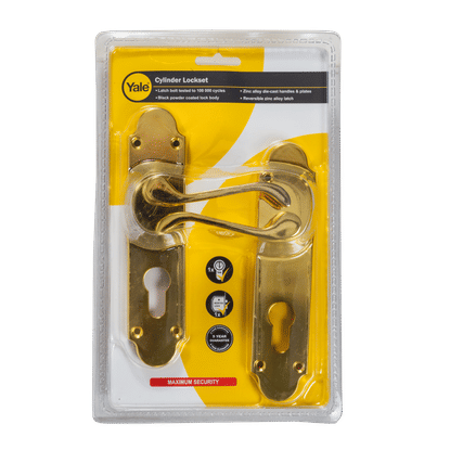 YALE DOUBLE CYLINDER BRASS PLATED LOCKSET 