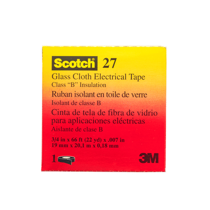3M SCOTCH 27 CLASS B INSULATION 19x0.18mmx20m GLASS CLOTH ELECTRICAL TAPE  