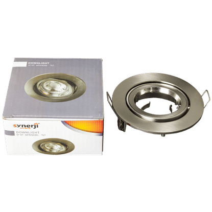 SYNERJI TILT SATIN NICKEL 80mm DOWNLIGHTER