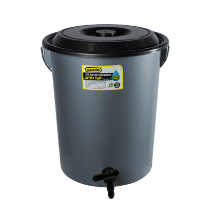 ADDIS DARK GREY BUCKET WITH LID & TAP