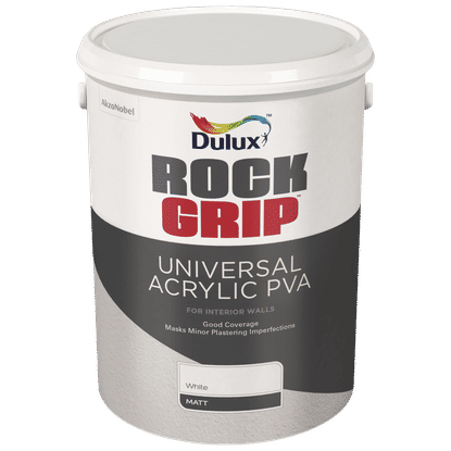 DULUX ROCKGRIP UNIVERSAL ACRYLIC PVA WHITE 5Lt PAINT