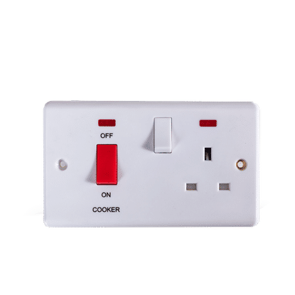 KENGO 13a CURVE 45A DP SWITCH+SWITCHED SOCKET OUTLET+NEON