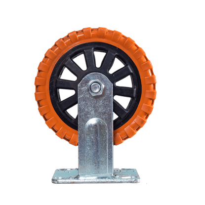 RUBBER ORANGE 5" FIXED CASTOR WHEEL