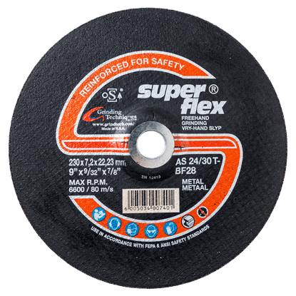 SUPER FLEX 230mmx7.2mmx22.3mm STEEL GRINDING DISC