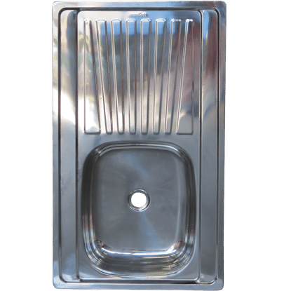 AQUATECH SINGLE END DROP IN 1200x533xO.8mm STAINLESS STEEL SINK + 51mm PLUG