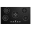 DEFY BLACK 90cm GEMINI GAS ON GLASS HOB WITH WOK 
