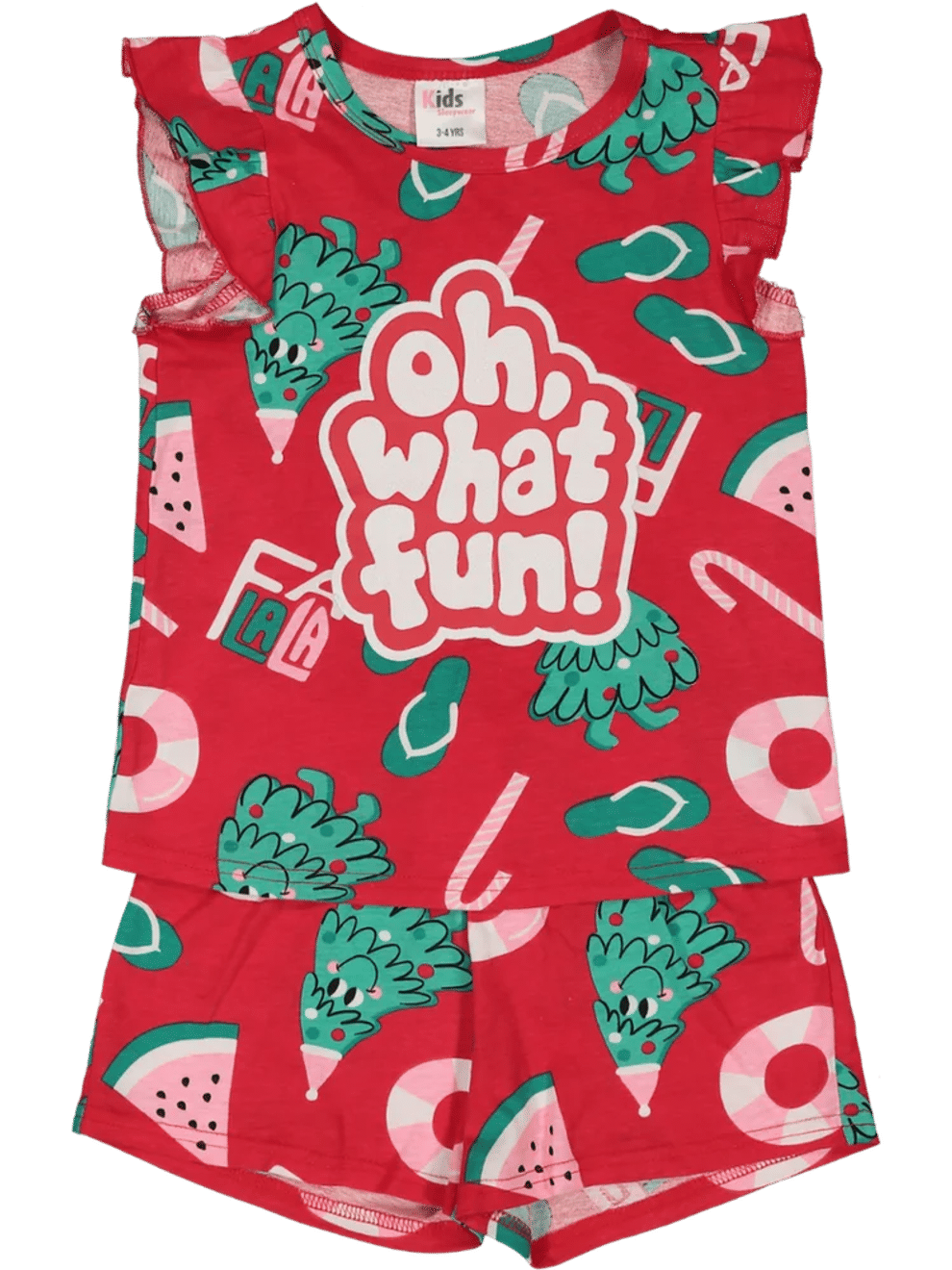 Red Summer Pyjama Set