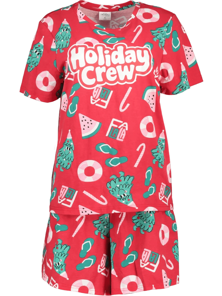 Red Cotton Christmas Pyjama Set