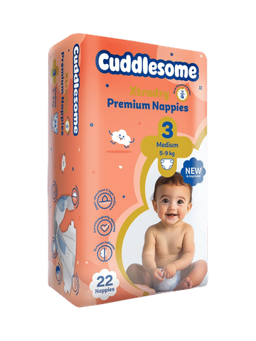 Cuddlesome Xtra Dry Premium Travel Nappies 22s