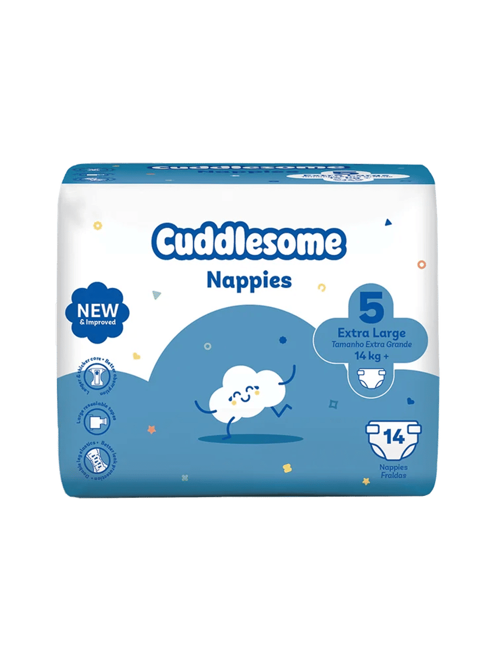 Cuddlesome Extra Large Nappies 14 Pack