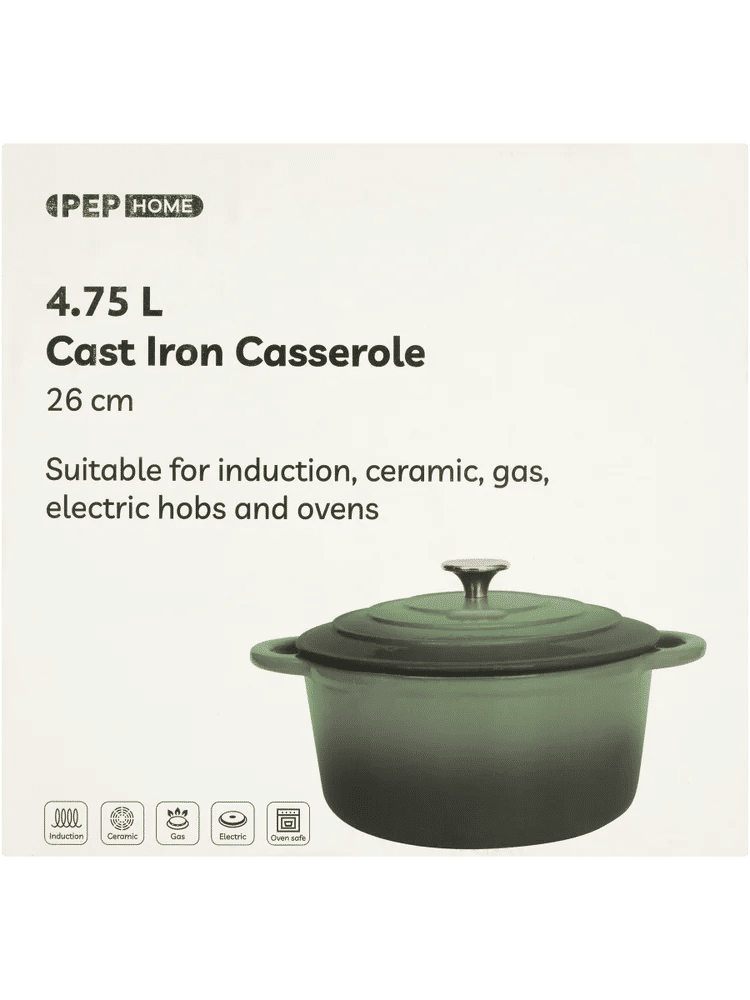Durable 26x12cm Casserole Pot with Lid Green Gradient (3)