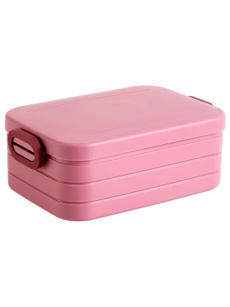 Pink 3 Piece Plastic Lunch Box Container Set (1)