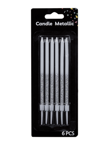 Metallic Gold Glitter Birthday Candles 6 Piece