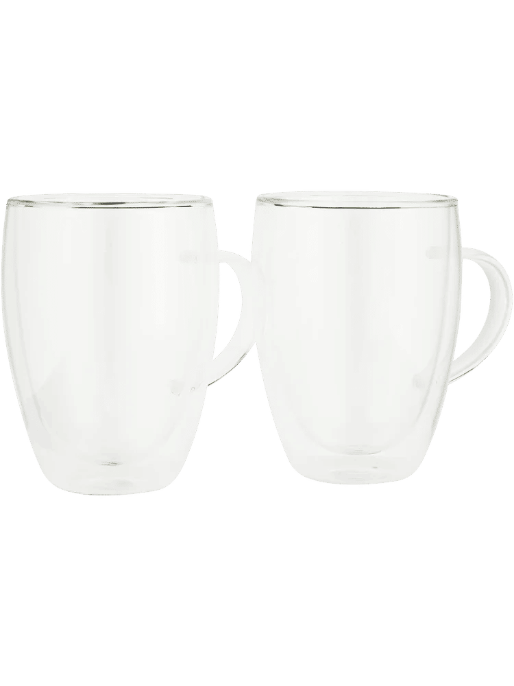 Insulated Double Wall Glass Mug Set for Drinks