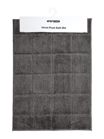 Dark Grey Plush Grid Mat