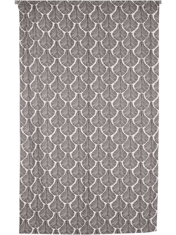 Geo Black Unlined Microfiber Taped Curtain