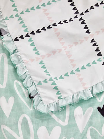 Kids Single Bed Heart Print Duvet Cover Set