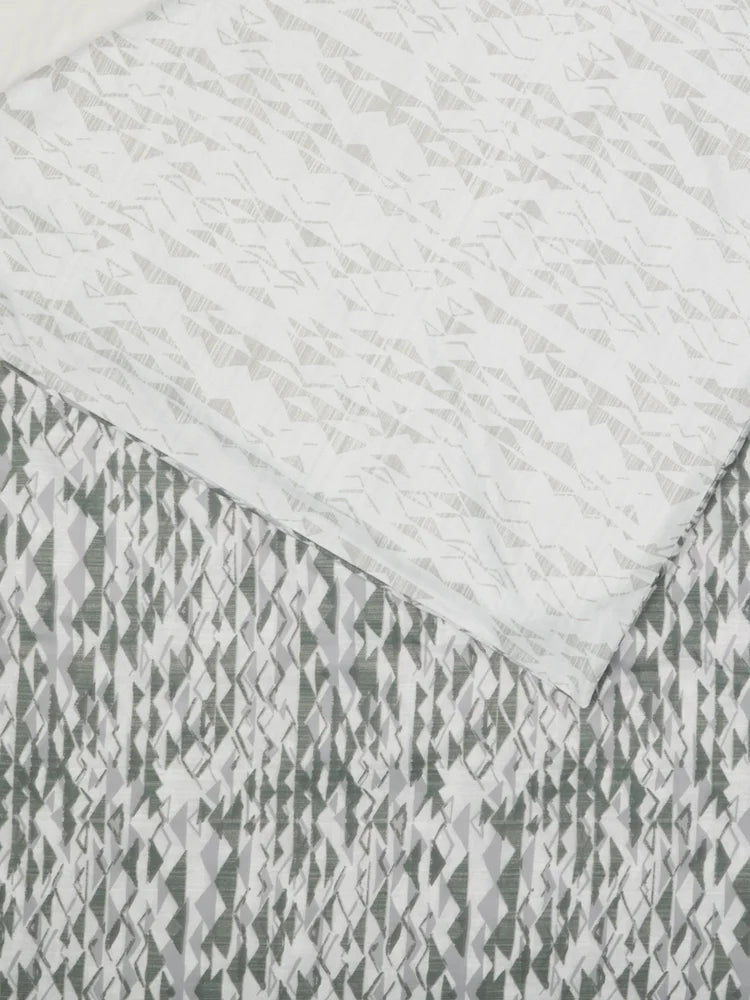 King Grey Geometric Microfibre Duvet Cover (2)