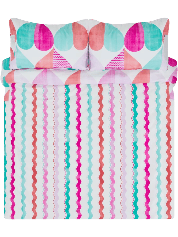 Single Bed Ric Rac Heart Duvet Cover Set