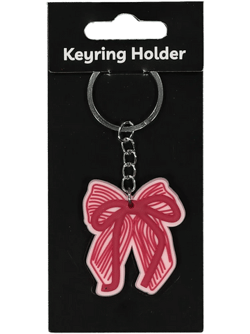 Pink Bow Keyring Holder