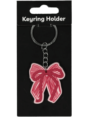 Pink Bow Keyring Holder
