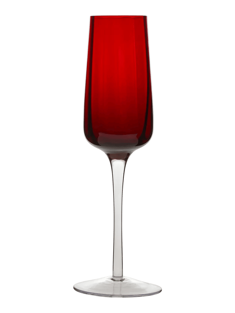 Red Glass Champagne Flute 4.5x7x22.5cm (7)