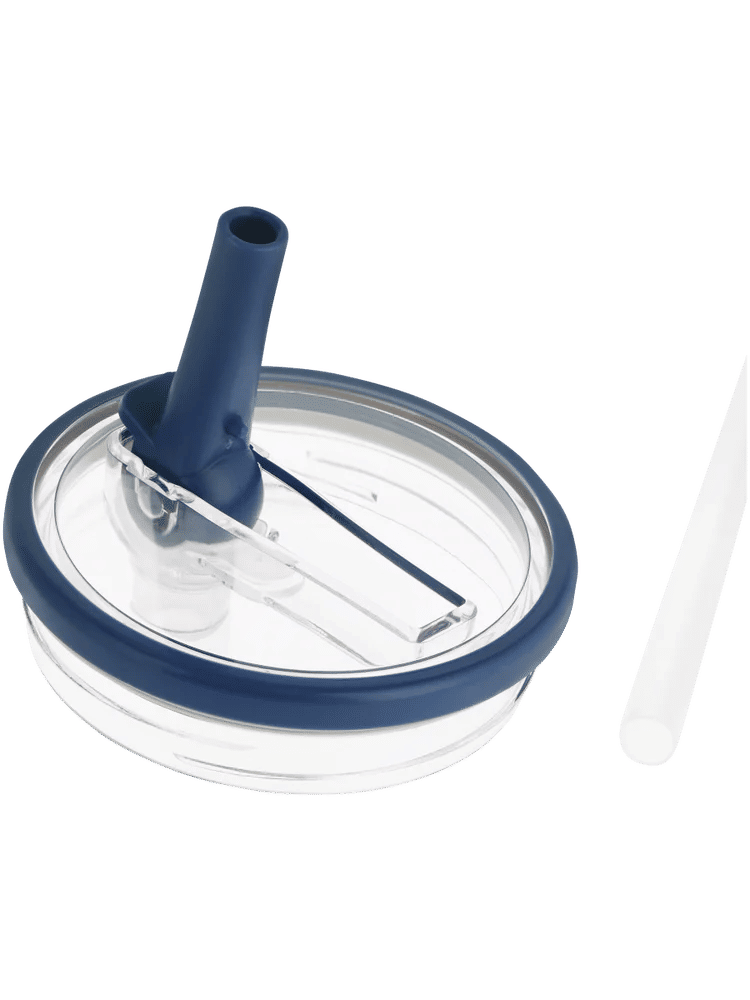 Blue Leak Proof Lid With Flip Straw