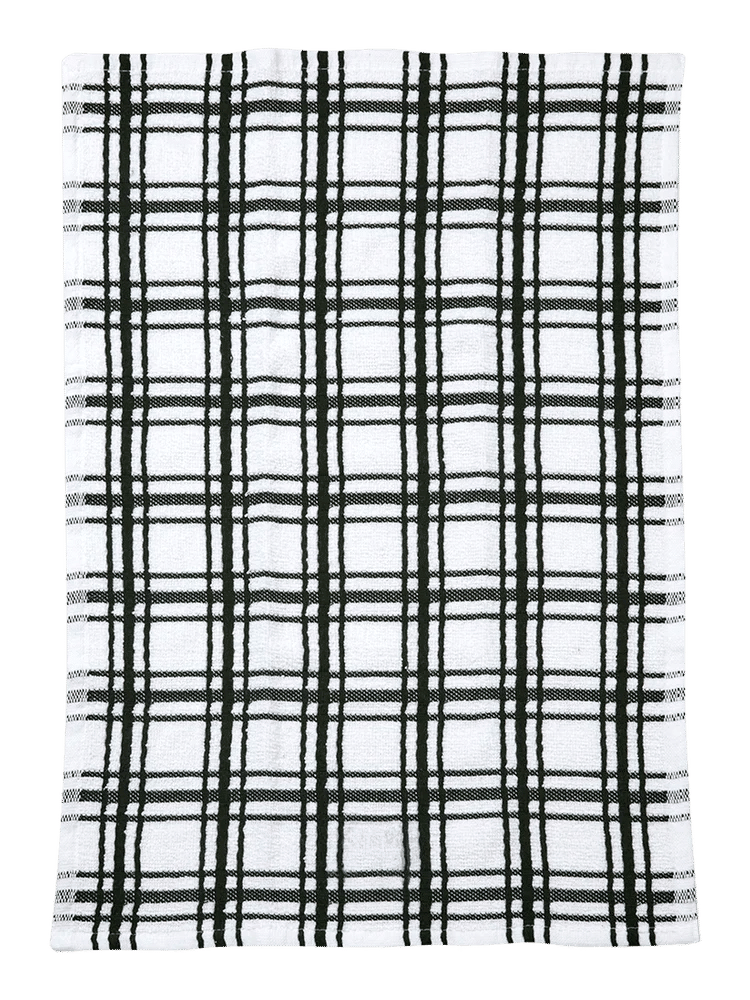 White Black Plaid Cotton Dishcloth
